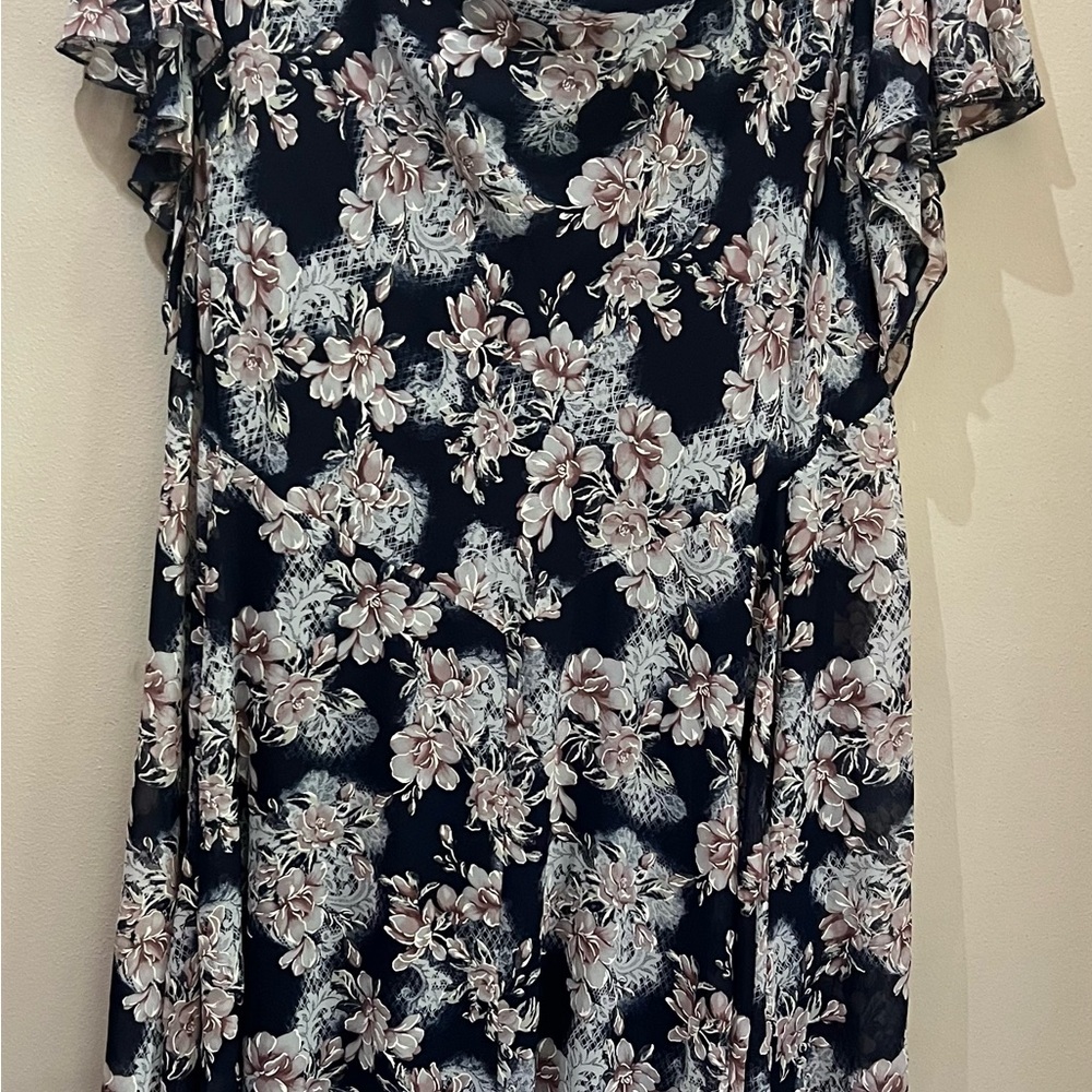 Robbie Bee Floral Handkerchief Hem Dress Size 24W